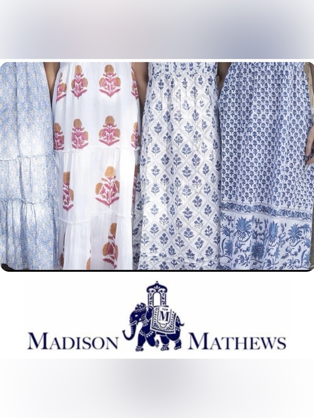 Madison Mathews Cotton Block Print Floral Maxi Skirt Convertible Dress Size XL